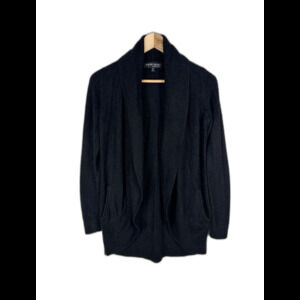 Barefoot Dreams CozyChic Ultra Lite Cardigan Blanket Wrap Sweater Black XS Small